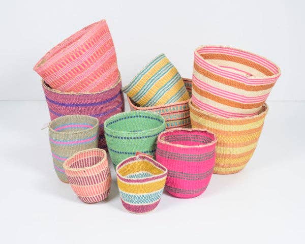 Crafts by Solid - Wholesale Basket - Handwoven "Fine Weave" Sisal Baskets - Colourful - XS to L4