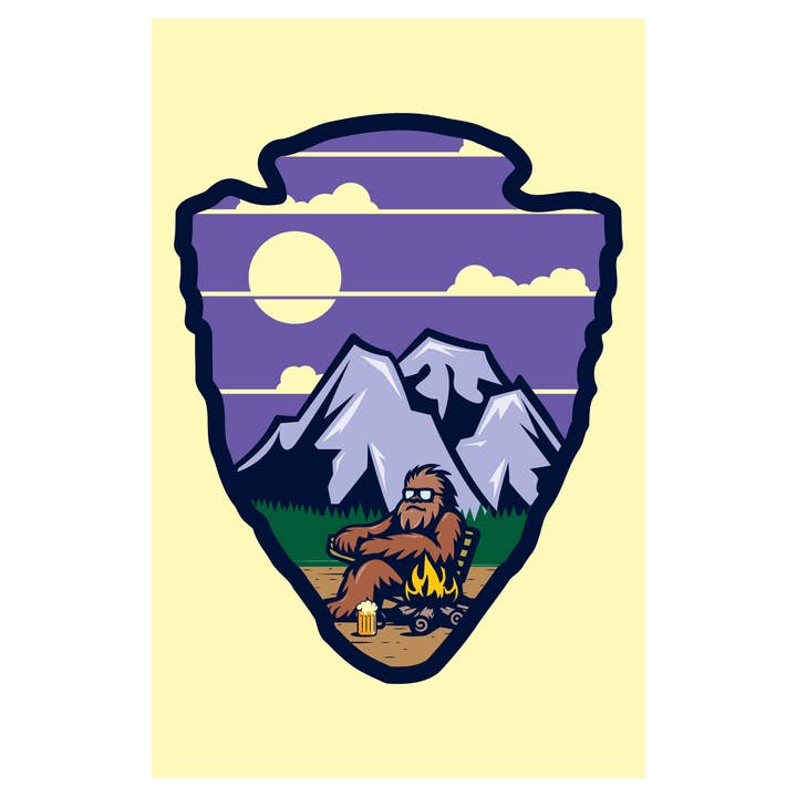 Postcard - Lounging Beer Bigfoot for wholesale by Morris Magnets