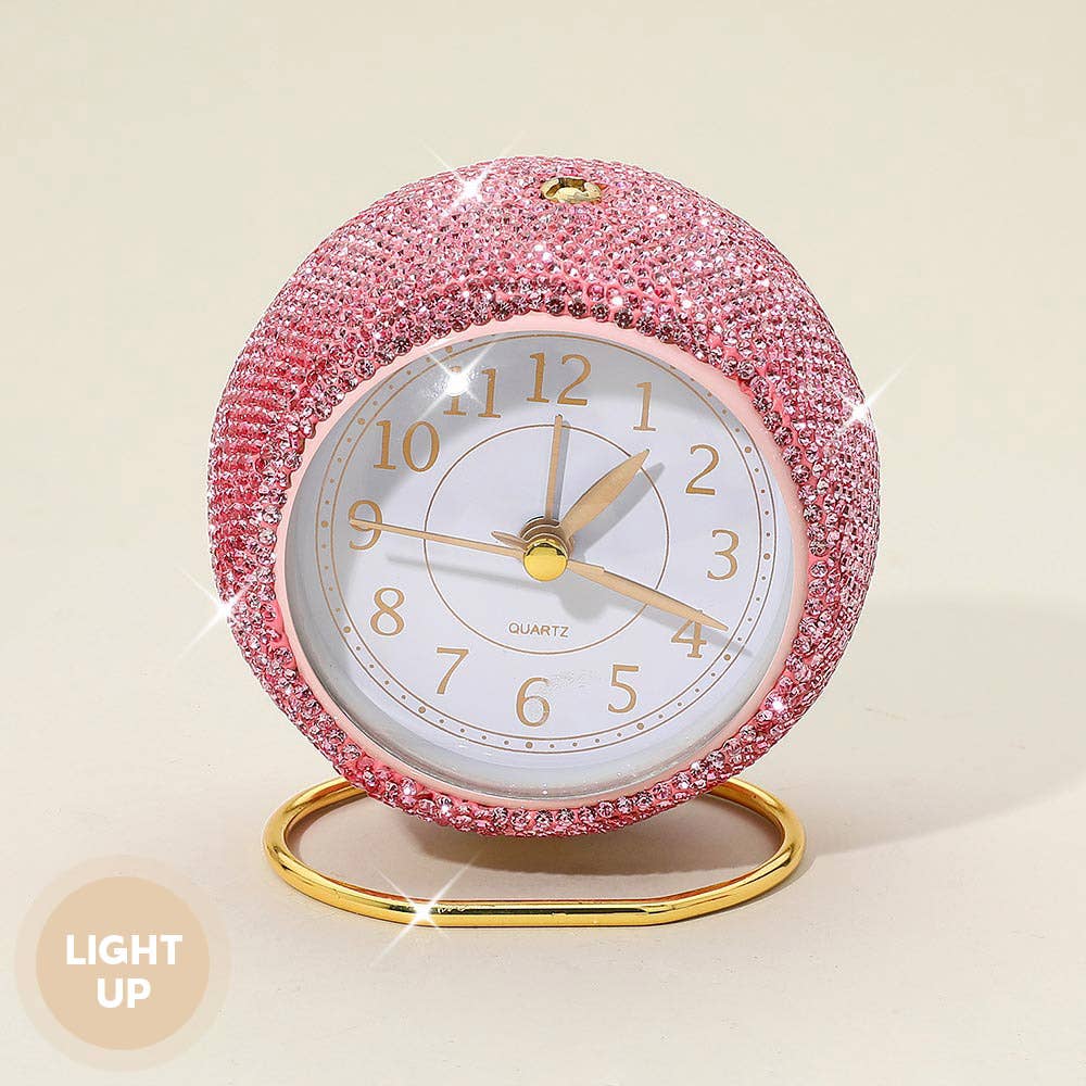 Sensibling Corp. - Wholesale Desk Clock - Light Up Bling Rhinestone Studded Quartz Table Clock6