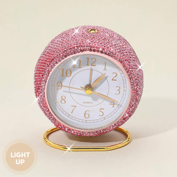 Sensibling Corp. - Wholesale Desk Clock - Light Up Bling Rhinestone Studded Quartz Table Clock6
