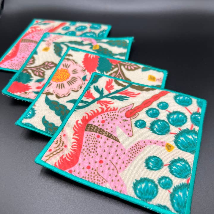 Unicorn Fabric Cocktail Coasters, Set of 4 (Copy) for wholesale by Fresko Decor