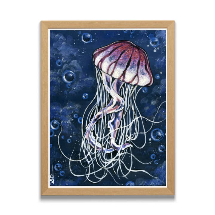 Illustrazione di medusa galattica 8x10" per la vendita all'ingrosso da parte di Sophie Bee Art