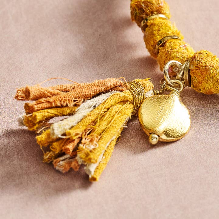 Ten Thousand Villages - Wholesale Beaded Bracelet - *Tashi Sari Beaded Bracelet - Saffron