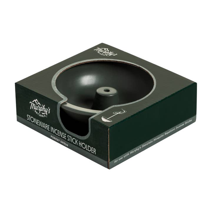 Murphy's Naturals - Wholesale Incense Holder - Stoneware Incense Stick Holder, Forest Green - Case of 6