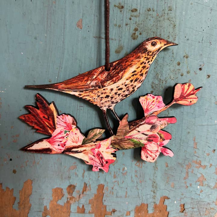 Spring Blossom birch plywood decoration for wholesale by Clare O’Neill Artworks