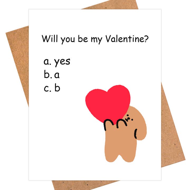 Will You Be My Valentine? – Cute Multiple Choice Card for wholesale by iej studio