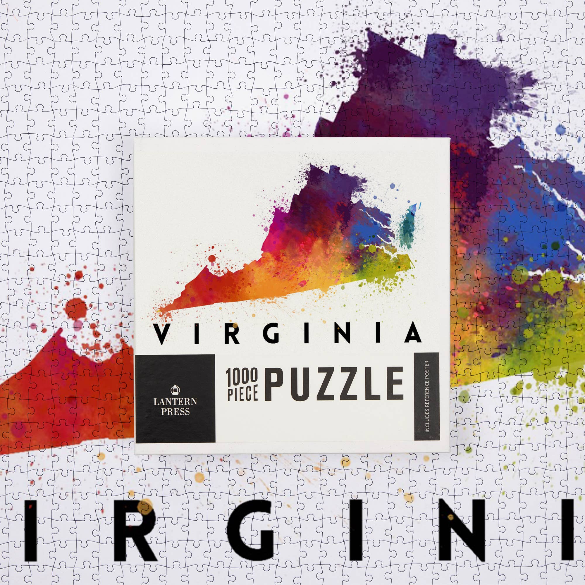 Lantern Press - Vente Puzzle – adulte - PUZZLE DE 1000 PIÈCES Virginia, State Watercolor6