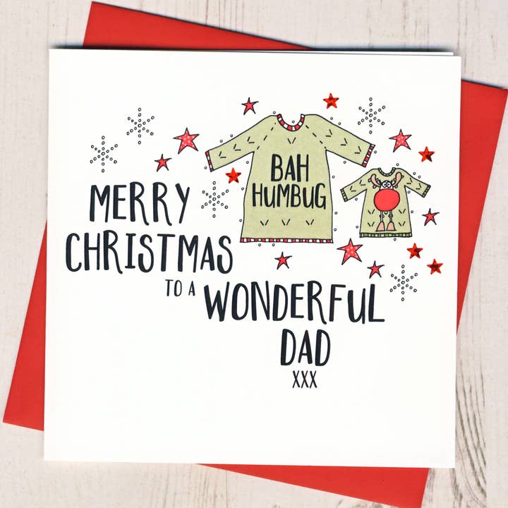 Feliz Natal Para Um Pai Maravilhoso Cartão por atacado de Eggbert & Daisy