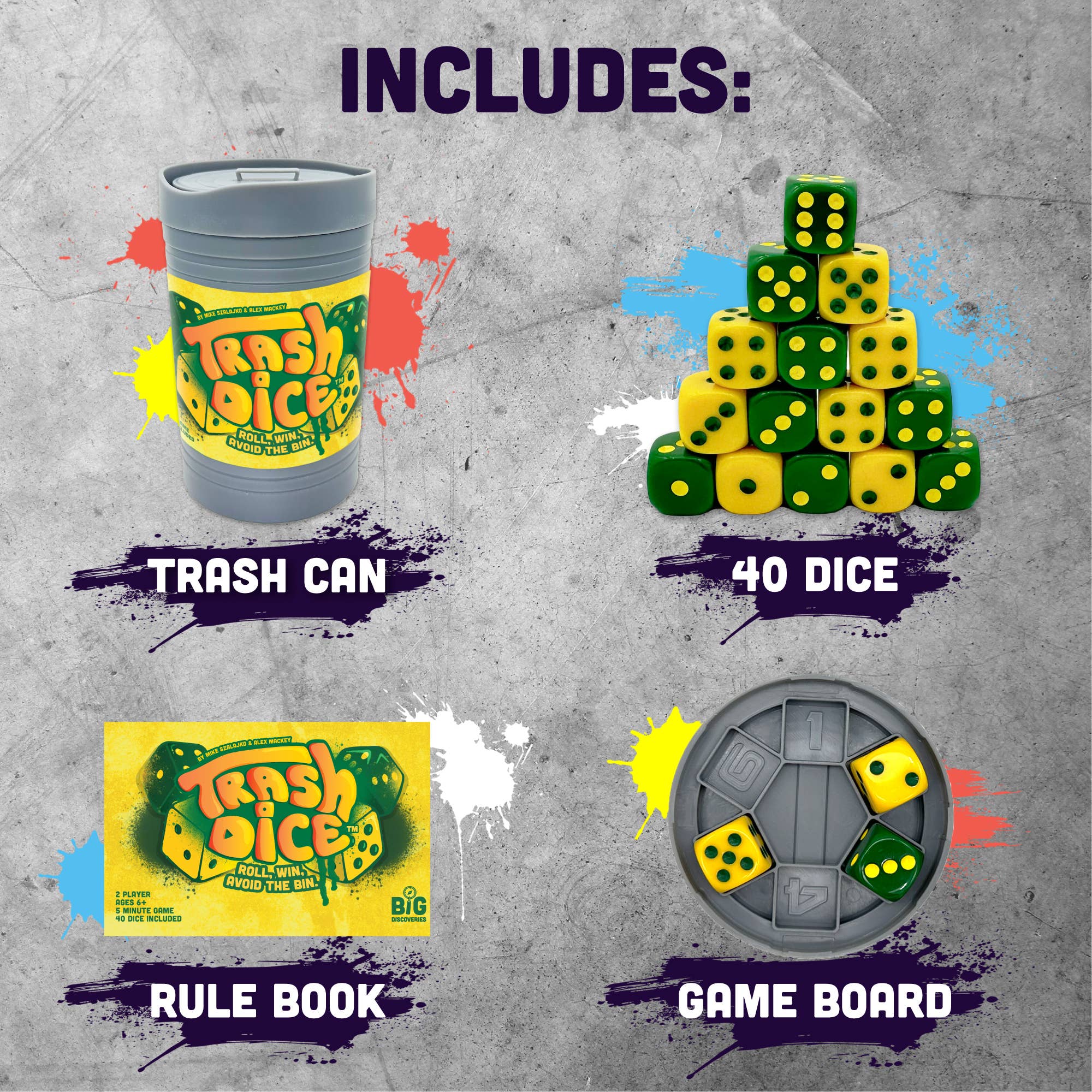 Big Discoveries / Sun Co. – Dados por atacado – Trash Dice - Jogo de Dados Familiar em Ritamento Rápido2