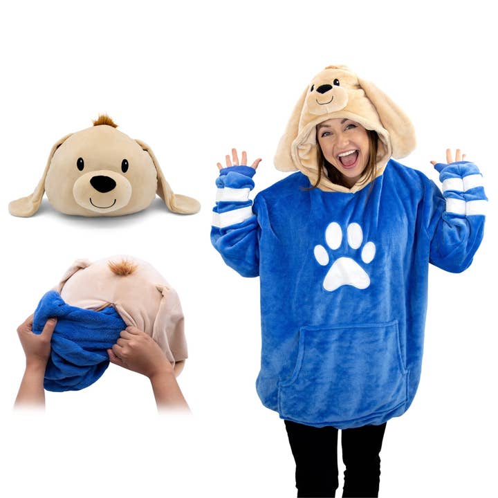 OrangeOnions - Wholesale Hoodie - Unisex - Dougie Dog Adult Snugible | Blanket Hoodie & Pillow