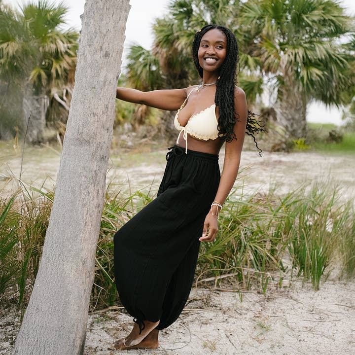 Lotus and Luna - Wholesale Pants - Women's - Black Adventure Cargo Pants1