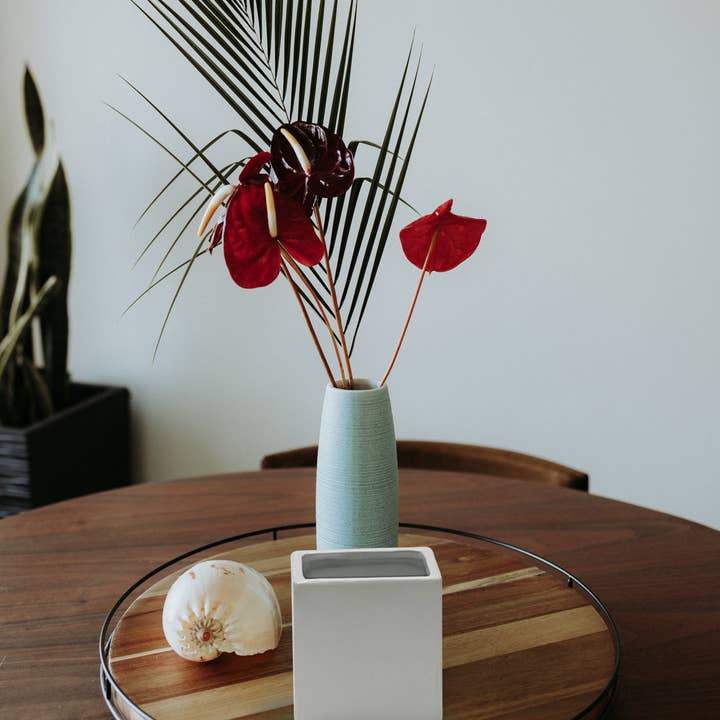 WGV International - Wholesale Vase - WGV White Glossy Ceramic Square Cube - 3.75"H6