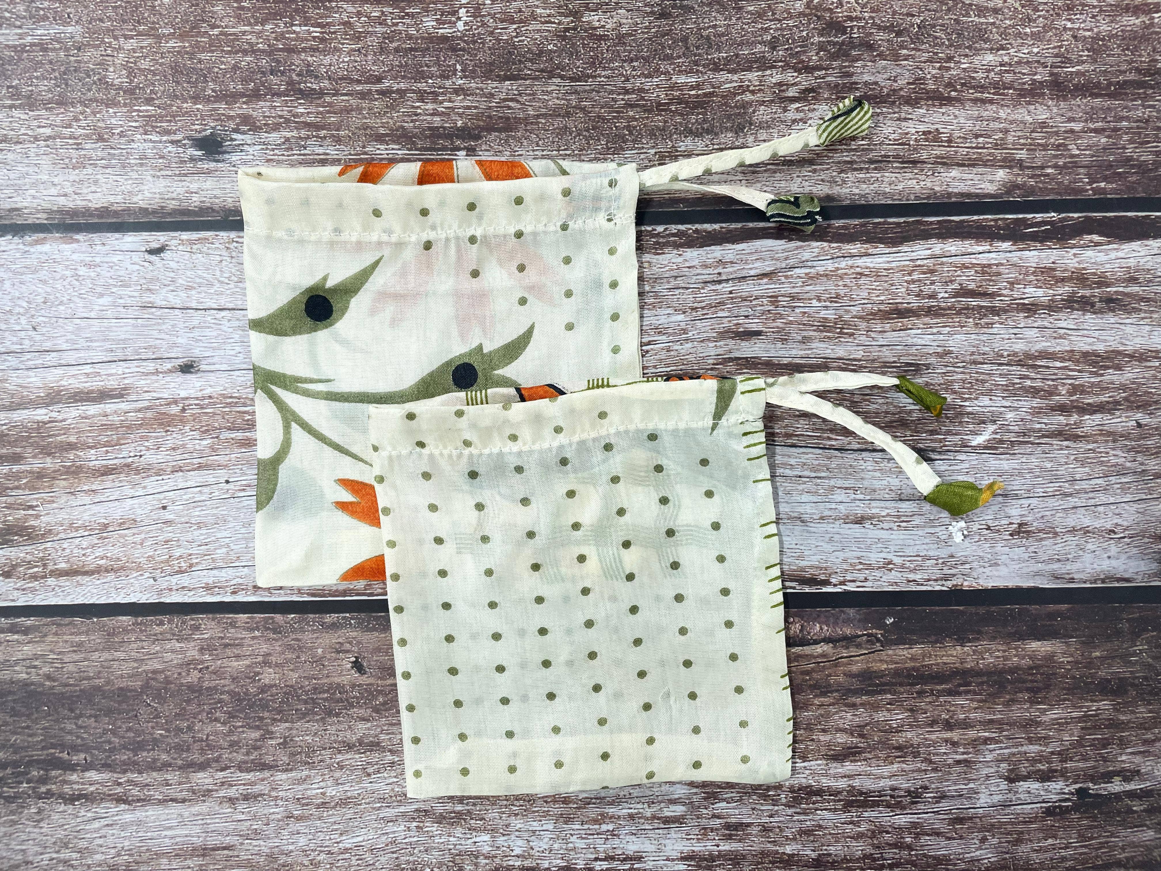 House of Kraft Jewelry & Accessories - Wholesale Gift Bag Set/Pack - Gift Pouches | Upcycled Silk Pouch | Pack Silk Gift Pouch5