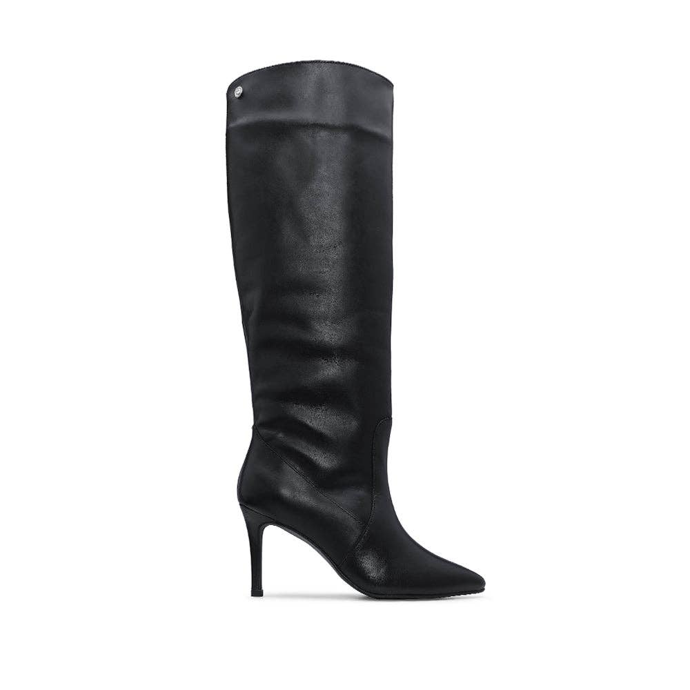 Black MIRANDA KNEE-HIGH BOOTS LEATHER para venda a revendedores na Faire1