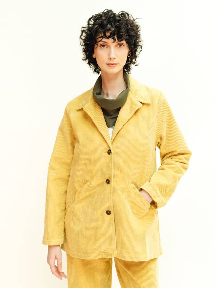 Giacca di velluto a coste senape per la vendita all'ingrosso da parte di PAN Producto Básico