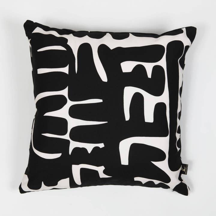 Federa in cotone con motivo Yucatan nero per la vendita all'ingrosso da parte di Zéphyr And Co