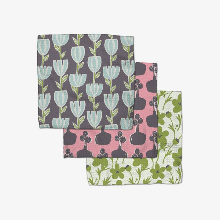 Geometry - Wholesale Dishcloth - Spring Bouquet Dishcloth Set