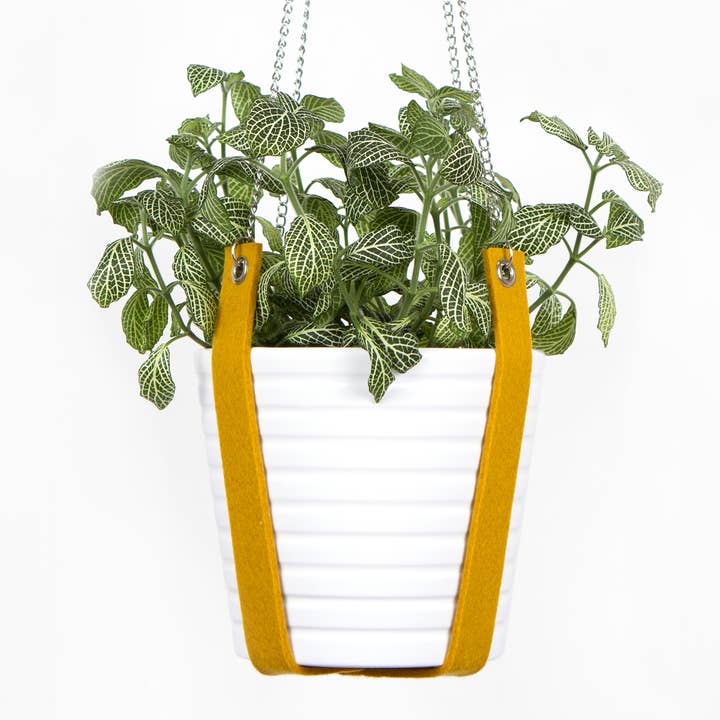 Plant Hanger - Merino Wool Felt - Mustard Yellow for wholesale by Studio 82°