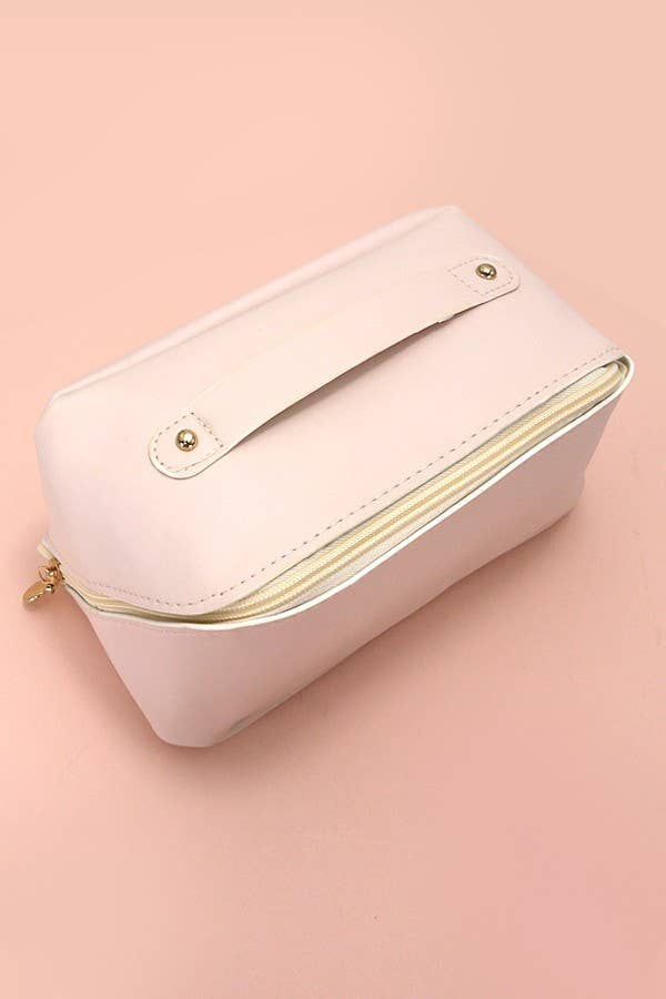 JOSSLYN by wall to wall - Wholesale Makeup/Cosmetic Bag - FAUX LEATHER OPEN FLAT COSMETIC BAGS | 40P5333