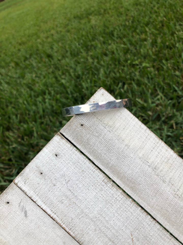 Diamond Cut Texture Thin Cuff Bracelet for wholesale by The Imprint Duo