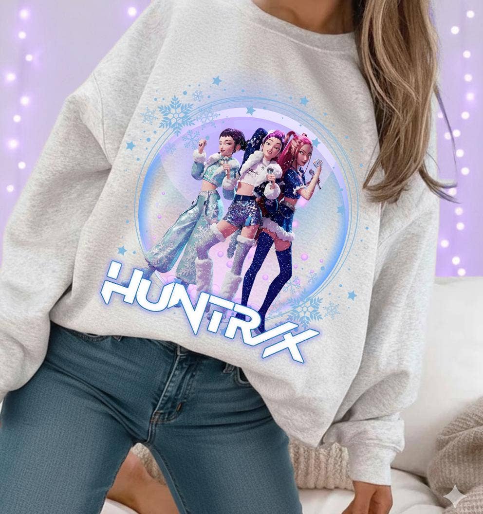 DLT Ecommerce - Wholesale T-Shirt (Graphic) - Women's - K-pop Huntrix Tee, Christmas K-pop Demon Hunters Sweatshirt