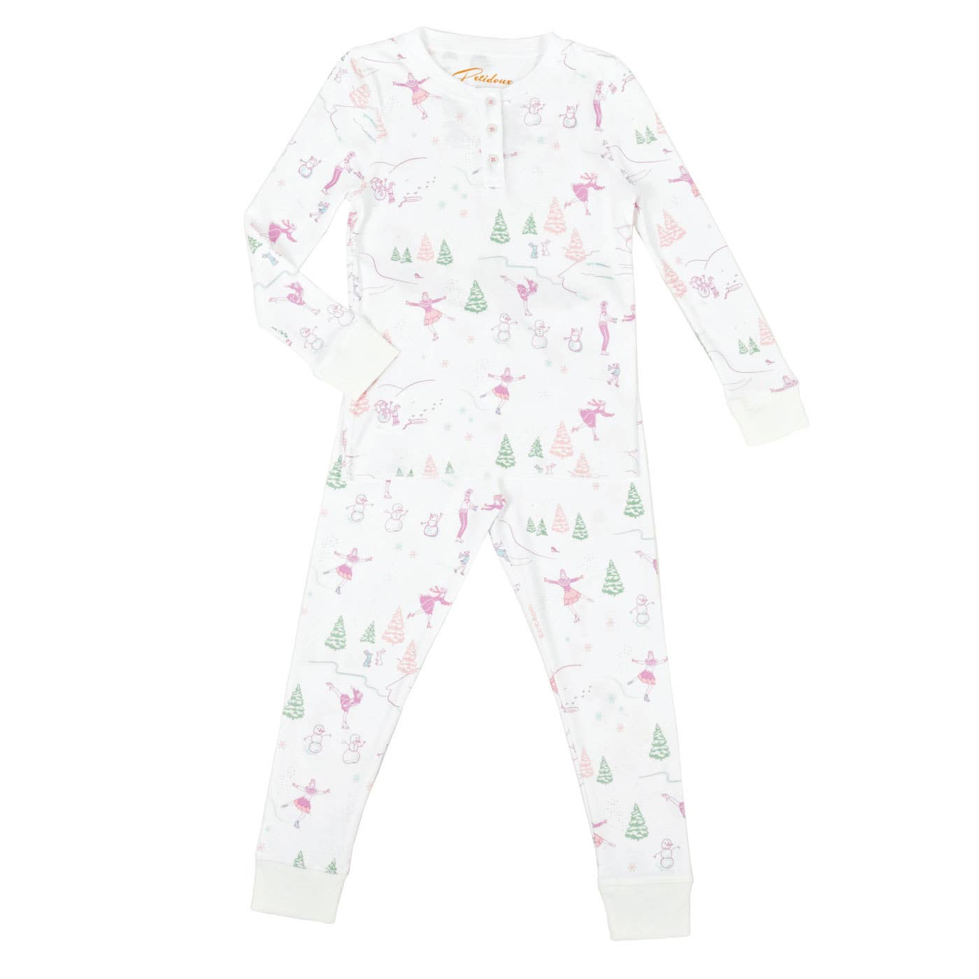 Petidoux - Wholesale Sleepwear Set - Kids - Pink Ice-skating & Snowmen Pima Toddler Pajamas Pima cotton0