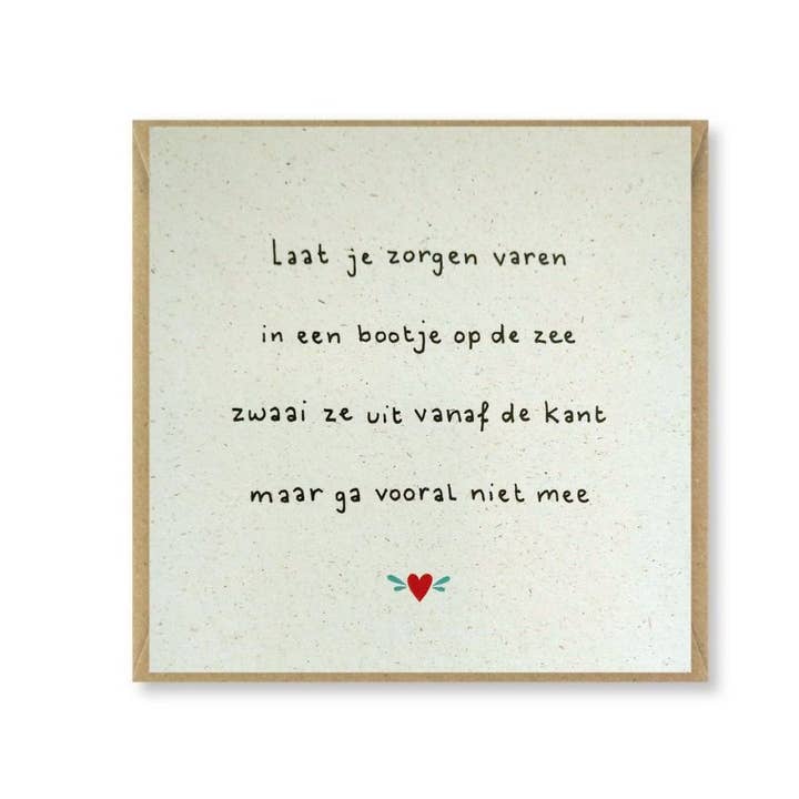 Vrolijke Dag - Wholesale Postcard - Kaart 'zorgen varen'1