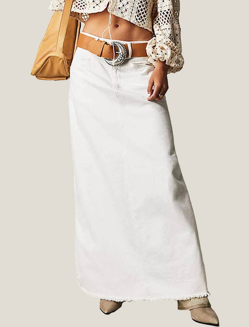 safistyle - Wholesale Skirt - Women's - Maxi Denim Skirt with Relaxed Fit7