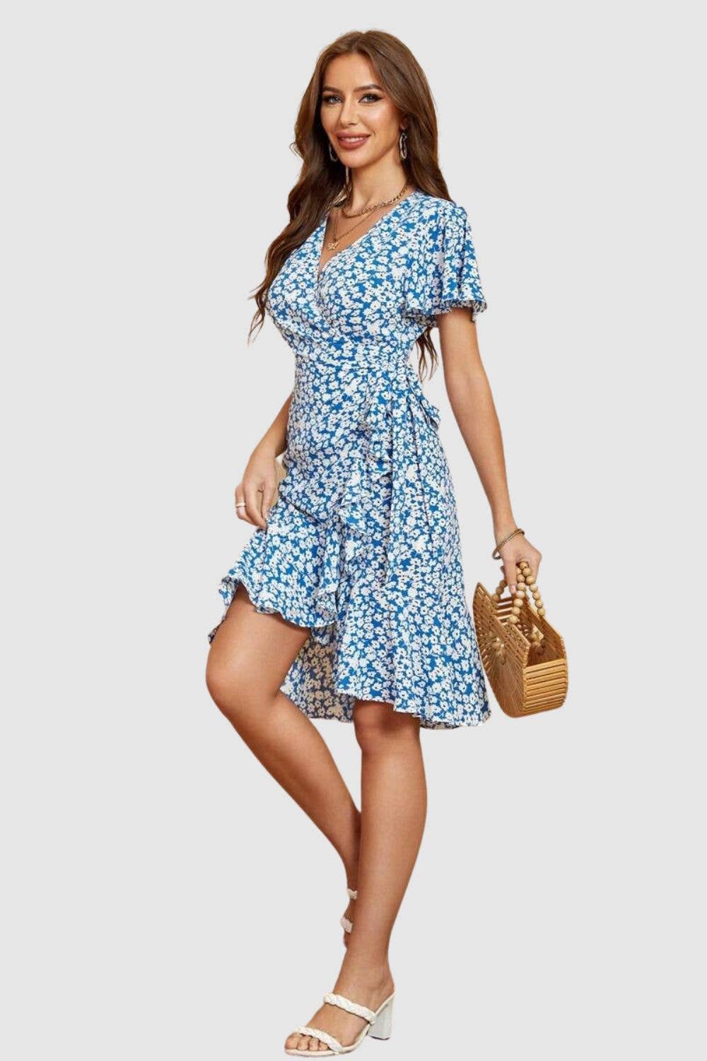 BanBat - Wholesale Dress - Women's - Floral wrap dress - AN-0306361