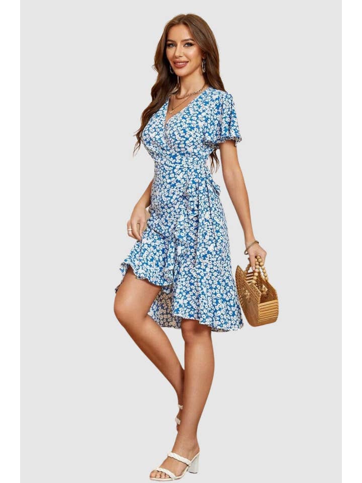 BanBat - Wholesale Dress - Women's - Floral wrap dress - AN-0306361