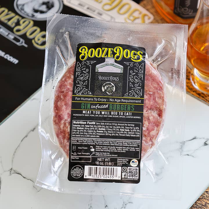 Booze Dogs - Wholesale Beef - Gin Burgers (Beef & Pork)