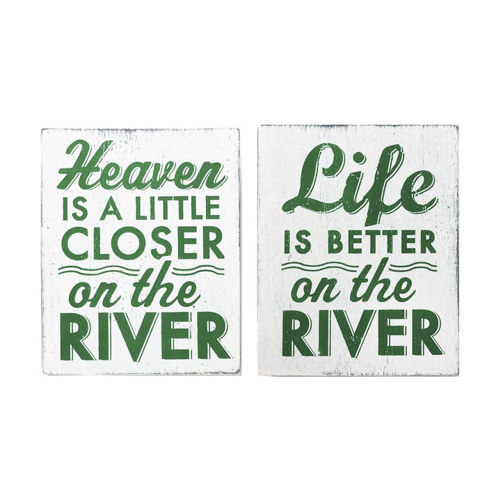 River wall sign- Two sign set 8 x 10- Five colors for wholesale by Go Jump in the Lake®