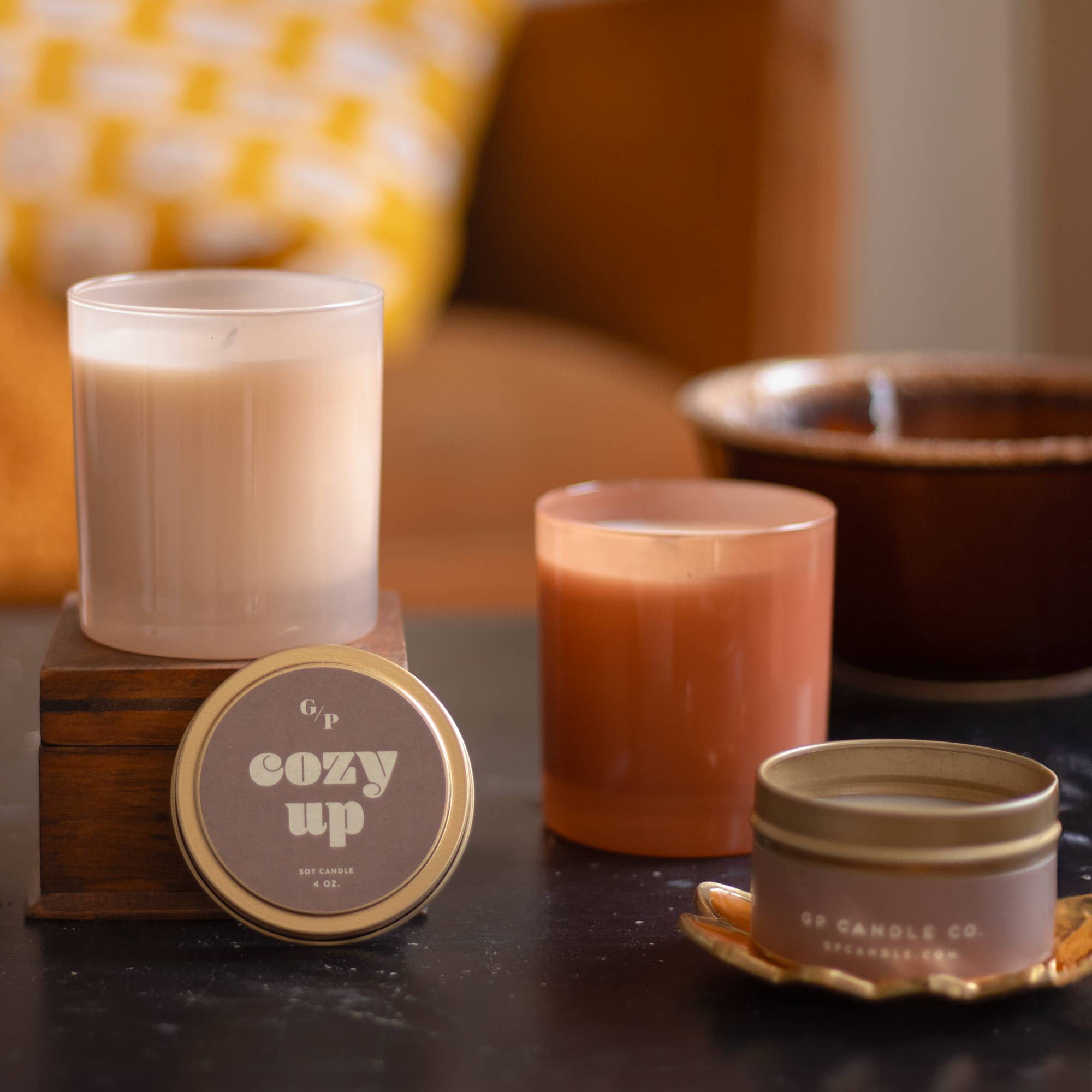 GP Candle Co. - Wholesale Travel Candles - Cozy Up Just Because 4 oz. Candle Tin3