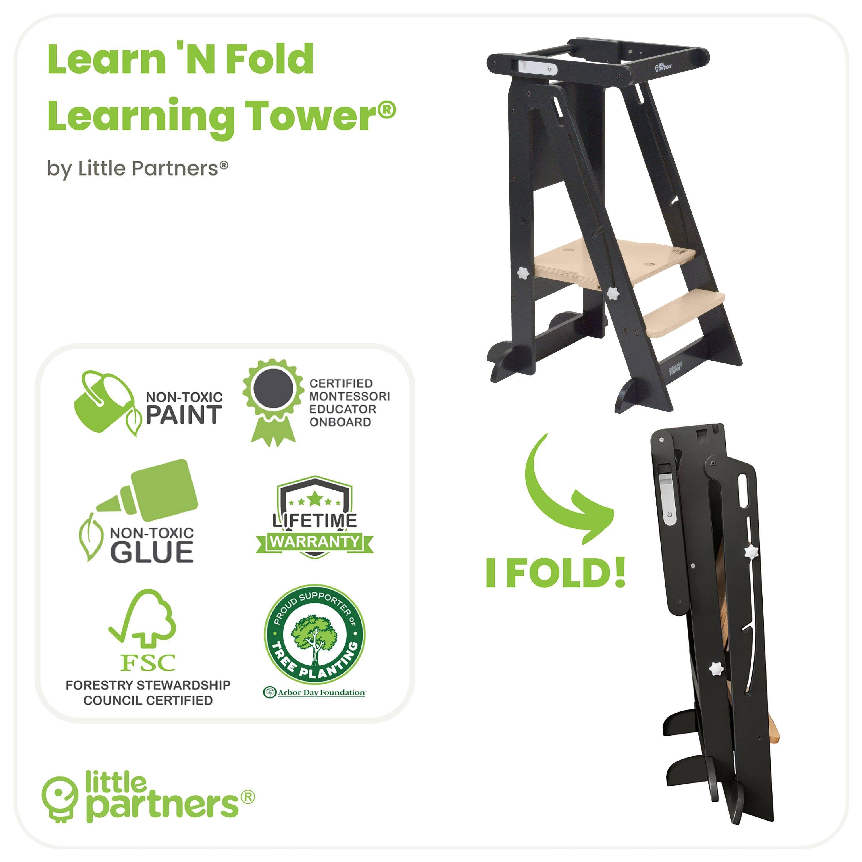 Little Partners - Vendita all'ingrosso Giocattolo in legno - Bambini - Torre di Apprendimento Pieghevole Learn ‘N Fold® per Bambini25