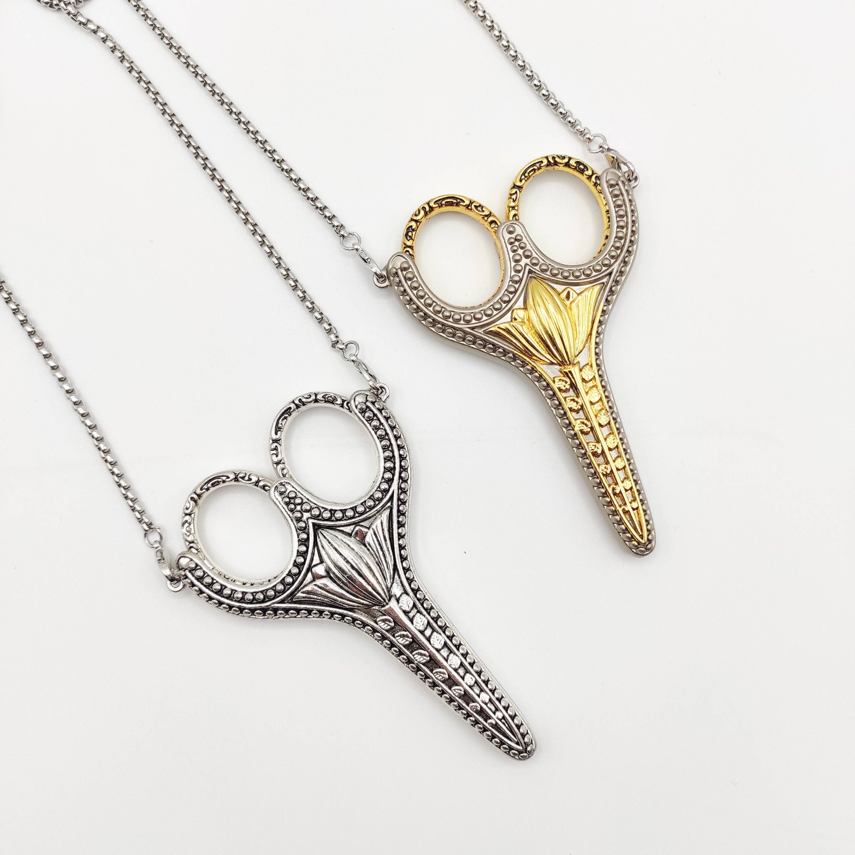 SChandworks - Wholesale Scissors - Vintage Style Scissors with sheath and necklace chain8