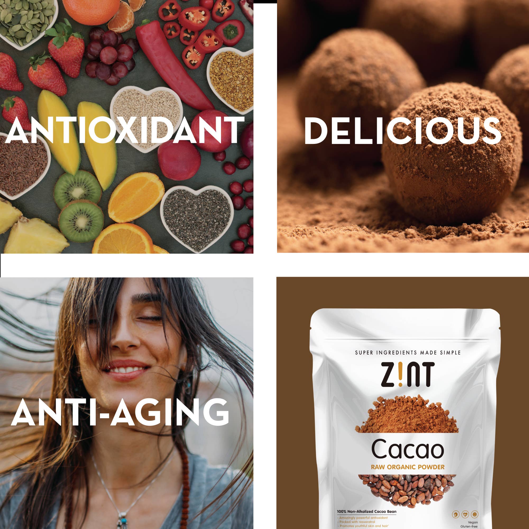 Zint Nutrition - Wholesale Protein/superfood powder - Organic Cacao Powder (8 oz)5