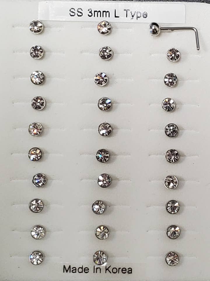 Anneau nasal en forme de L en argent massif de 3 mm pour la vente par etreM