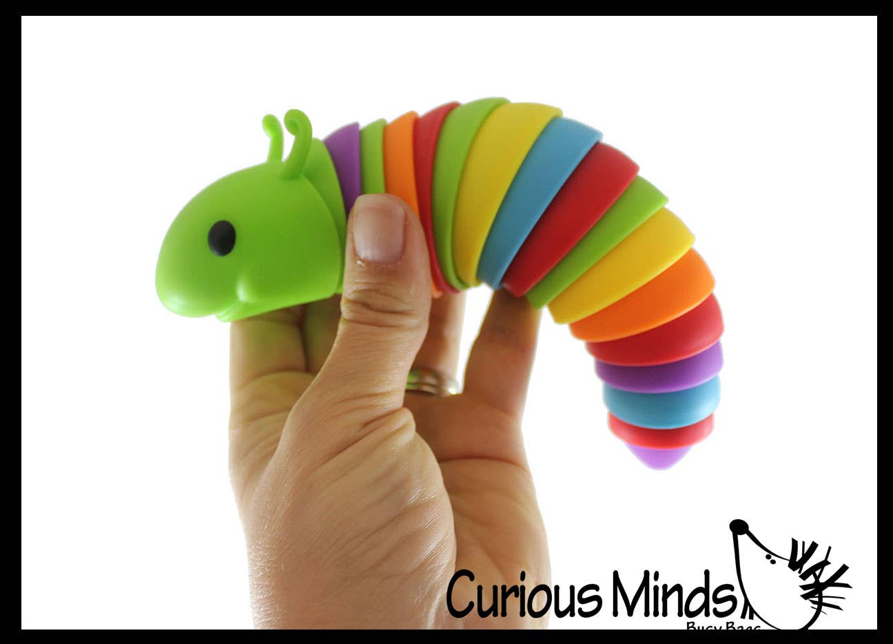 Curious Minds Toys - Venta al por mayor Pelota antiestrés - Niños - 1 Fidget Caterpillar, gran babosa articulada y móvil3