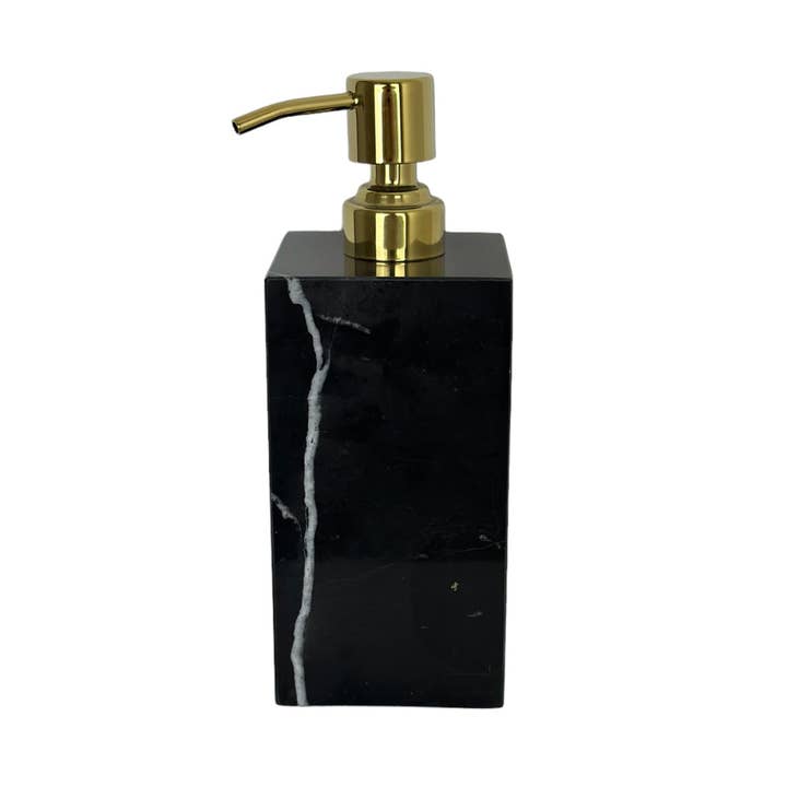 Marble soap dispenser - black/gold for wholesale by Homexclusive