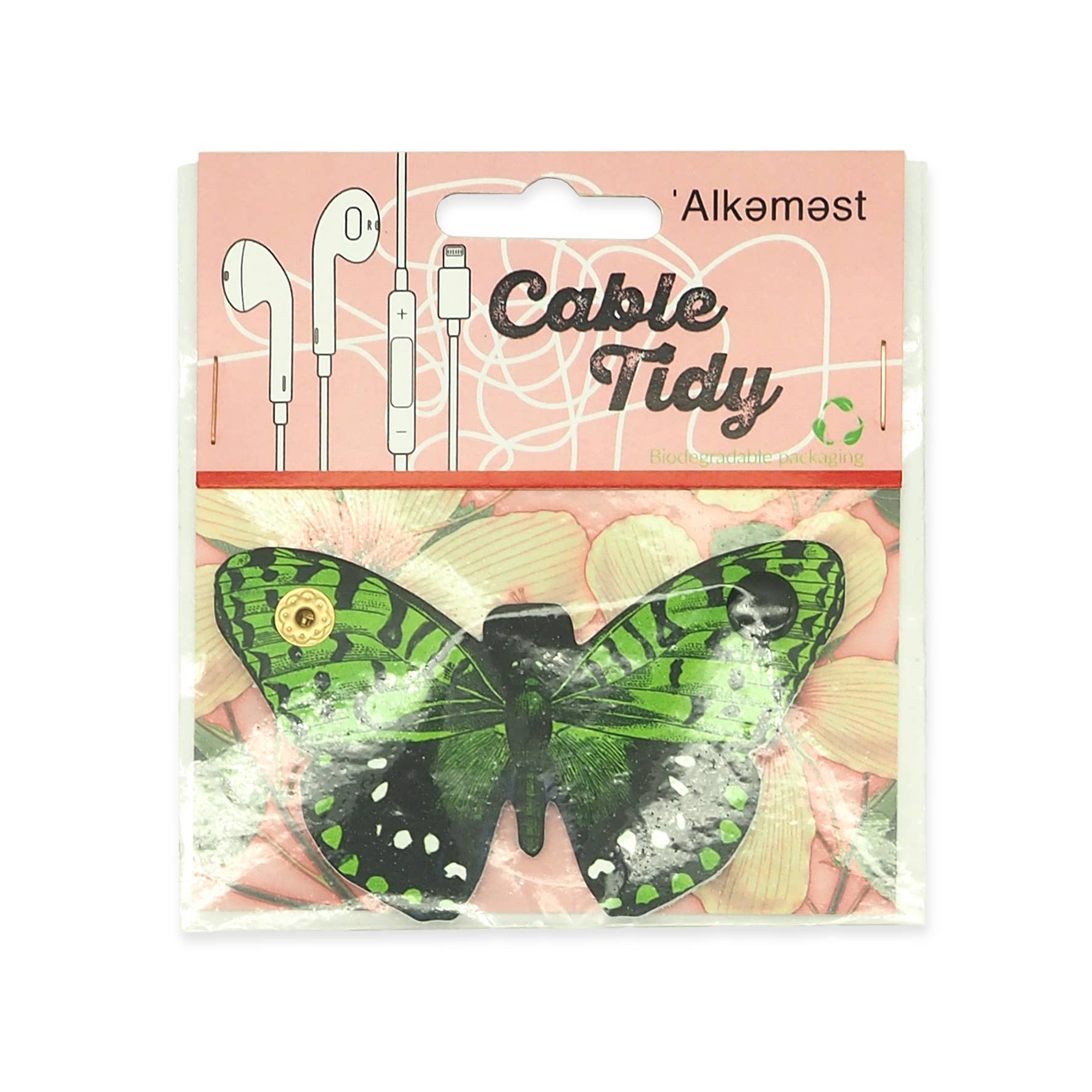 'Alkemest - Vendita all'ingrosso Supporti per cavi - Portacavi a farfalla verde/Portacavi in pelle stampata6