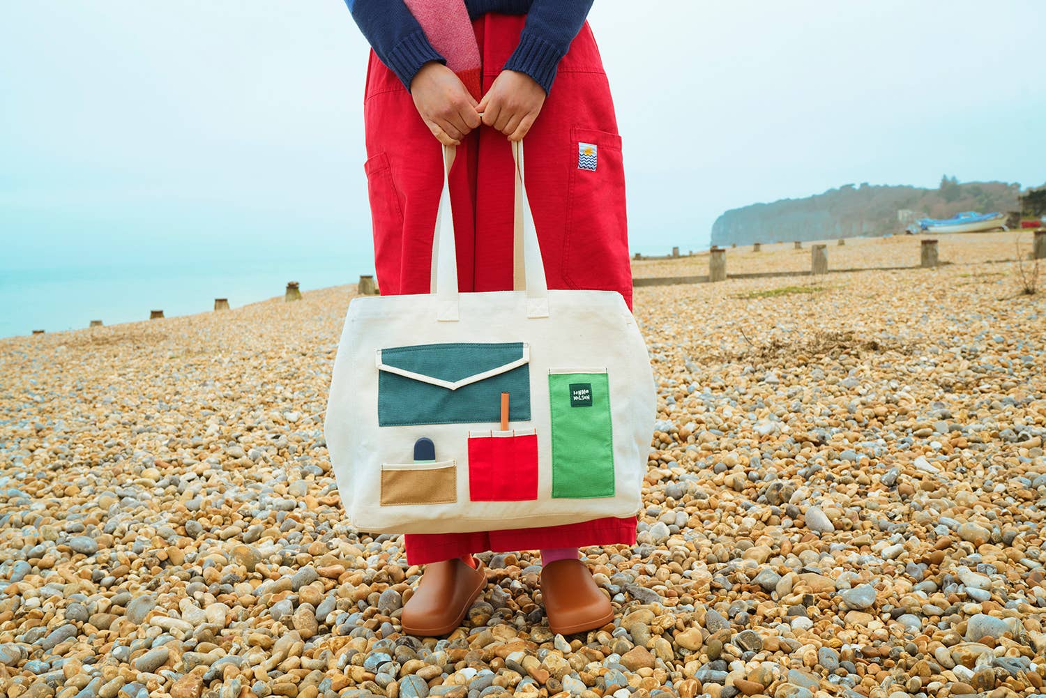 Donna Wilson - Wholesale Draagtas - Dames - grote katoenen shopper met grote zakken2