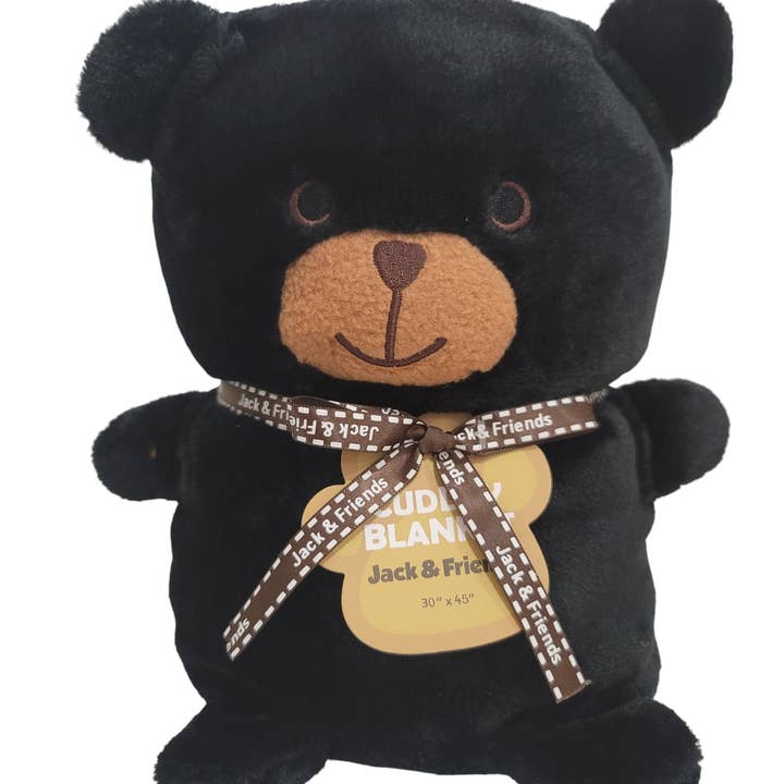 Black Bear Cuddly Blanket for wholesale by One & Only Creations, Inc. - Jack & Friends