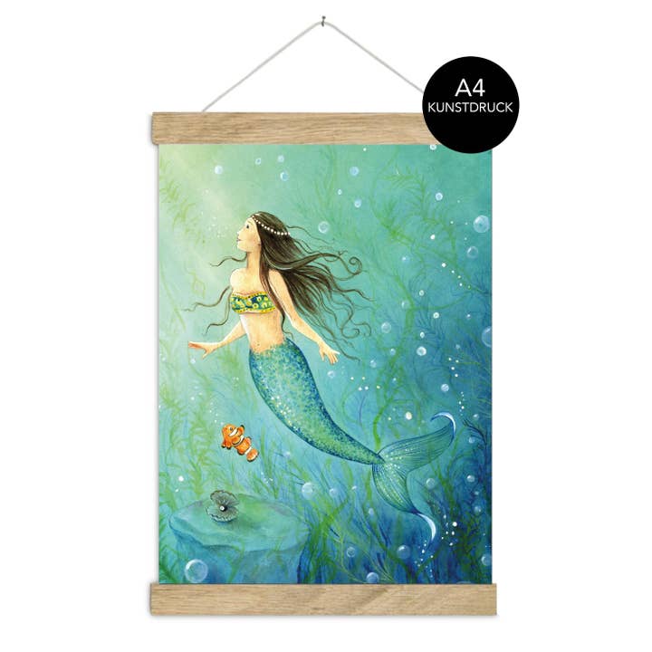 Poster DIN A4 Poster MEERJUNGFRAU TÜRKIS Mermaid ungerahmt für den Großhandel von fioniony®