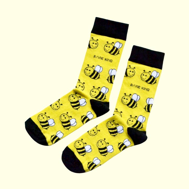 Bee Socks | Bamboo Socks | Yellow Socks | Meadow Socks for wholesale by Bare Kind Socks
