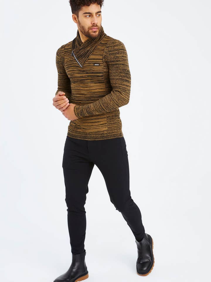 Leif Nelson GmbH - Wholesale Knit Sweater - Men's - Men's Knit Sweater Fine Knit Shawl Collar LN-15358