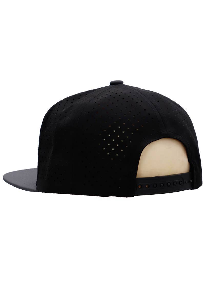 Cap Zone - Wholesale Flat Brim Cap - Men's - Two Tone Six Panel Flat Bill Perforated Snapback11