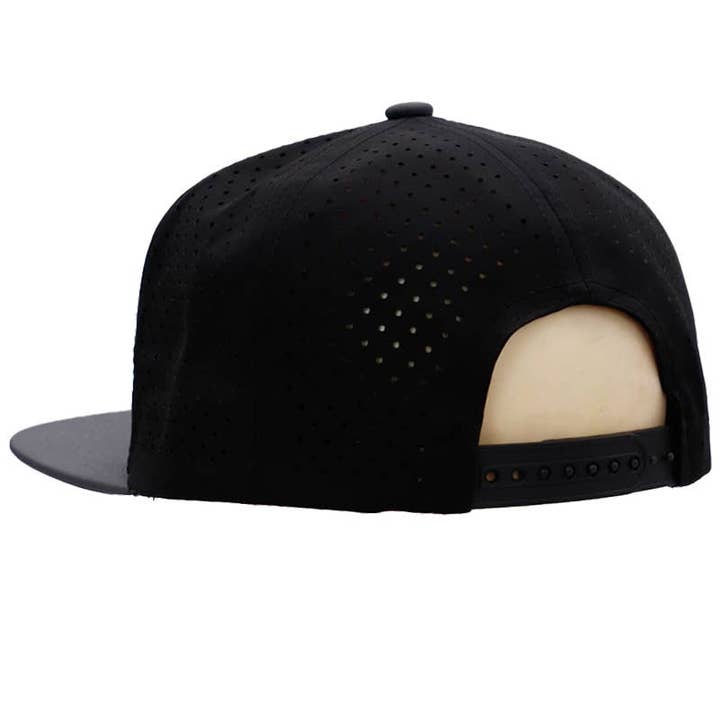 Cap Zone - Wholesale Flat Brim Cap - Men's - Two Tone Six Panel Flat Bill Perforated Snapback11