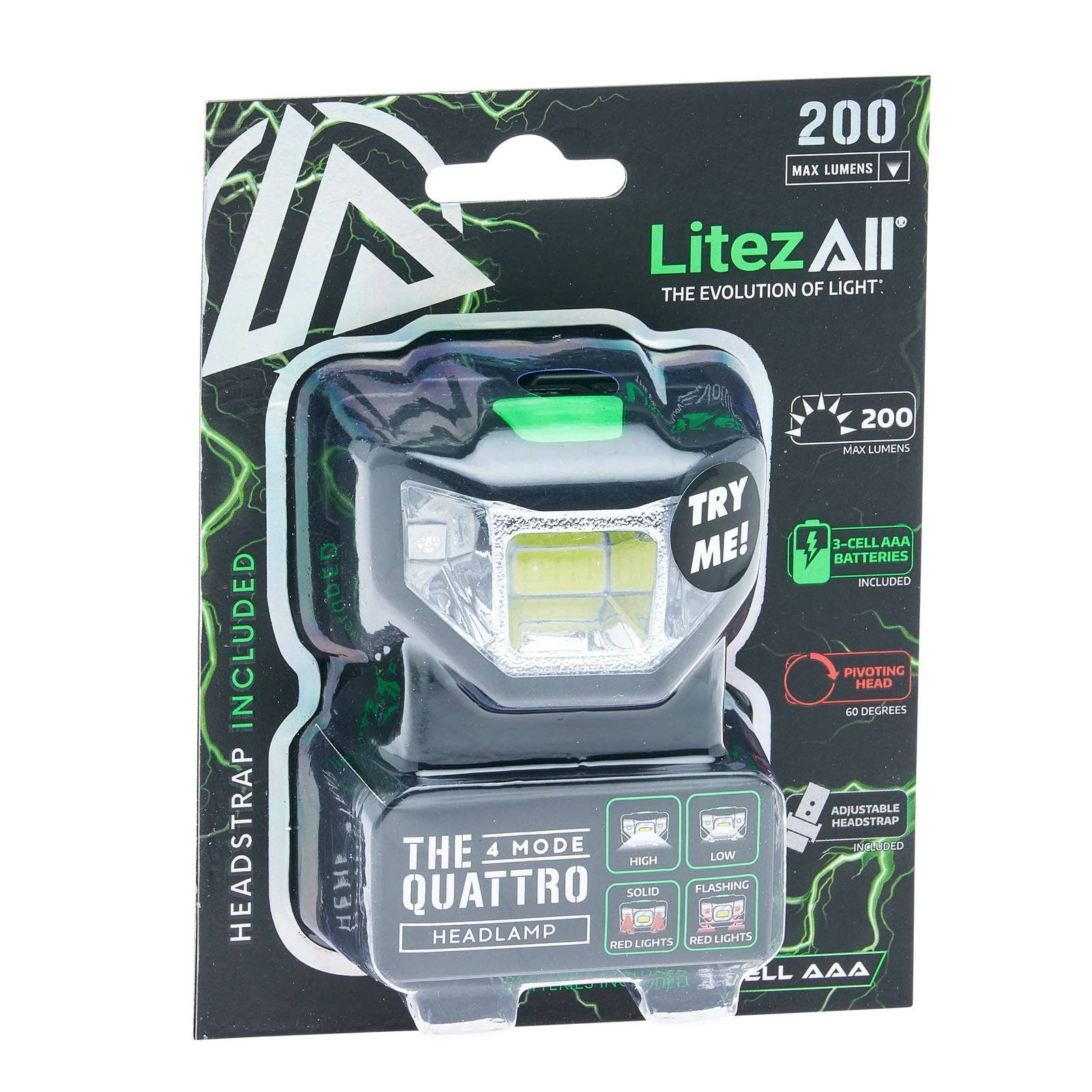 LitezAll - Wholesale Flashlight - LitezAll Quattro 4 Mode LED Head Lamp35