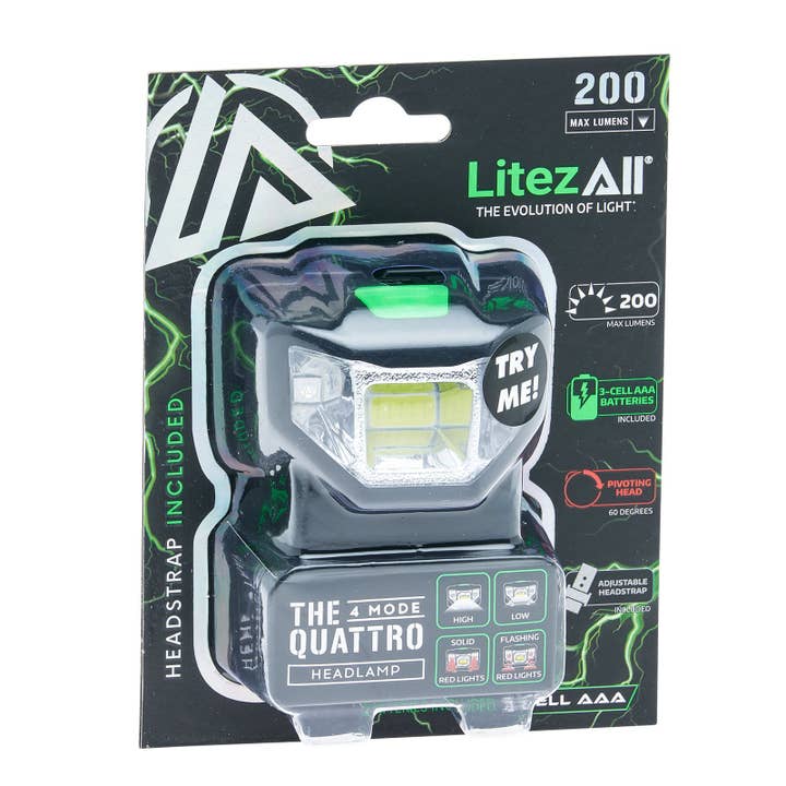 LitezAll - Wholesale Flashlight - LitezAll Quattro 4 Mode LED Head Lamp35