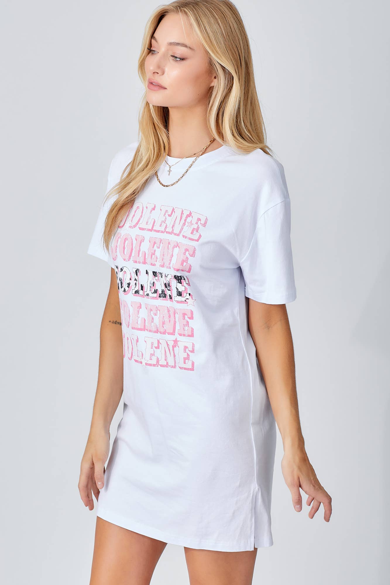 Baevely by Wellmade USA - Vendita all'ingrosso Vestito - Donna - ABITO T-SHIRT CON STAMPA GRAFICA JOLENE15